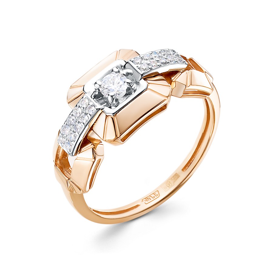 Кольцо, золото, бриллиант, 01-4075